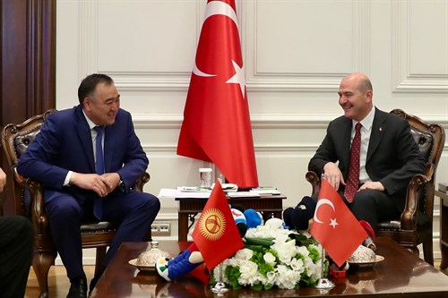  Bakanımız Sayın Süleyman Soylu İle Kırgız Cumhuriyeti İçişleri Bakanı Sayın Ulan Niyazbekov Bir Araya Geldi
