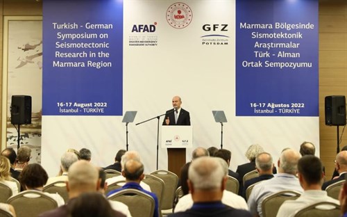 Bakanımız Sn. Soylu Marmara Bölgesinde Sismotektonik Araştırmalar Türk - Alman Ortak Sempozyumu'na katıldı.