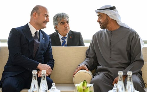 Birleşik Arap Emirlikleri Devlet Başkanı Sn. Şeyh Muhammed bin Zayed Al Nahyan, Abu Dabi'de Bulunan Bakanımız Sn. Süleyman Soylu'yu kabul etti.