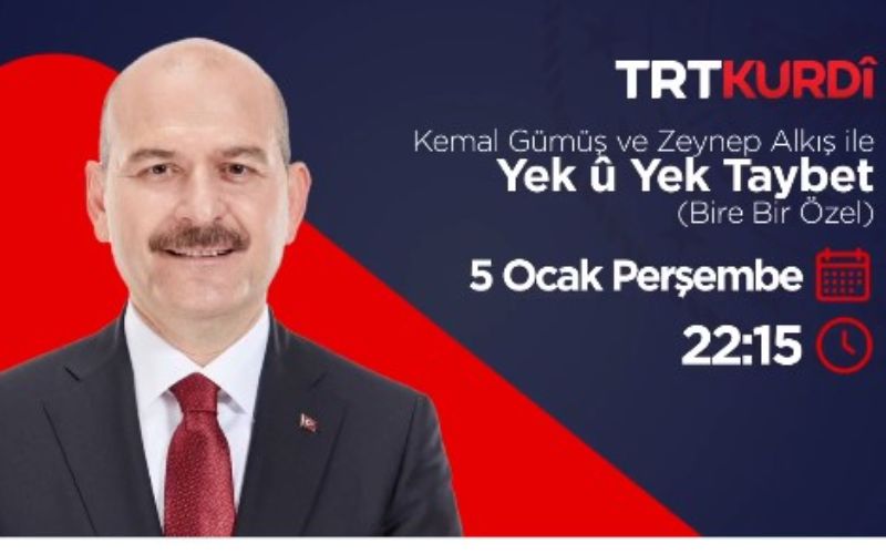 Bakanımız Sn. Süleyman Soylu, TRT Kurdi'de Zeynep Alkış ve Kemal Gümüş'ün Gündeme İlişkin Sorularını Yanıtladı