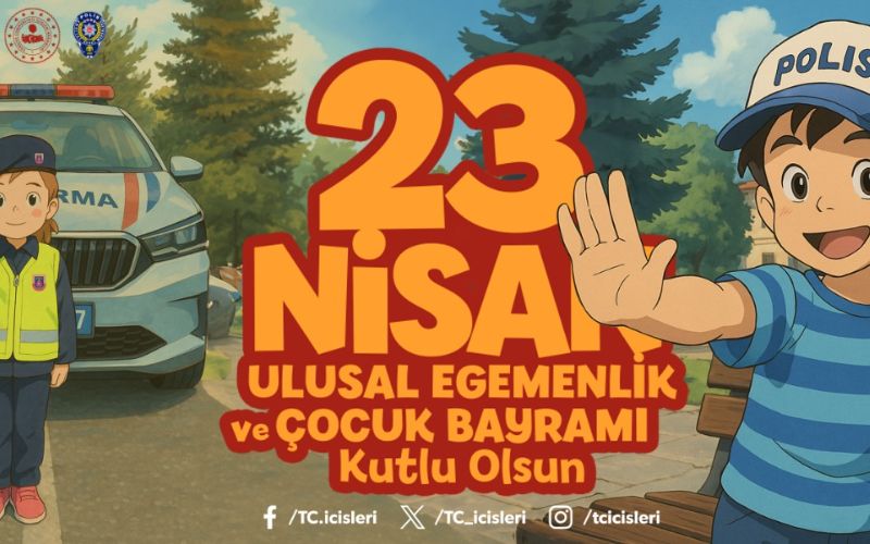 İçişleri Bakanımız Sayın Ali Yerlikaya, 23 Nisan Ulusal Egemenlik ve Çocuk Bayramı dolayısıyla bir mesaj yayımladı. Bakanımız Sayın Ali Yerlikaya, Milli Mücadele’nin en zor günlerinde İstiklal Savaşı’mızı yöneten Meclis’imizin, mazlum milletlere örnek olduğunu belirtti.